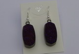 NGE5145 10*22mm - 12*25mm freeform plated druzy quartz earrings