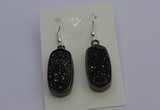 NGE5146 10*22mm - 12*25mm freeform plated druzy quartz earrings