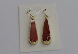 NGE5171 10*28mm - 10*30mm flat teardrop mookaite earrings