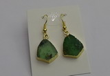 NGE5175 15*20mm australia chrysoprase earrings wholesale