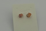 NGE5180 5*8mm - 6*10mm nuggets plated druzy quartz earrings