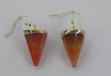 NGE61 14*20mm - 15*22mm cone agate gemstone earrings wholesale