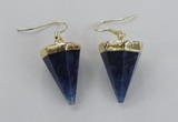 NGE64 14*20mm - 15*22mm cone agate gemstone earrings wholesale