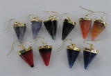 NGE66 14*20mm - 15*22mm cone agate gemstone earrings wholesale