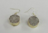 NGE70 18mm coin druzy agate gemstone earrings wholesale