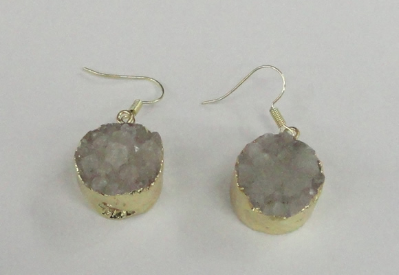 NGE70 18mm coin druzy agate gemstone earrings wholesale