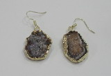 NGE80 18*25mm - 20*25mm freeform druzy agate gemstone earrings