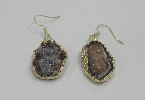 NGE80 18*25mm - 20*25mm freeform druzy agate gemstone earrings