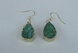 NGE83 13*18mm teardrop druzy agate gemstone earrings wholesale