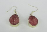 NGE86 15*20mm teardrop druzy agate gemstone earrings wholesale