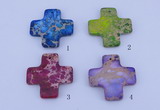 NGP02 5PCS 45*45mm cross dyed imperial jasper pendants wholesale