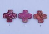 NGP03 5PCS 45*45mm cross dyed imperial jasper pendants wholesale