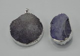 NGP1009 25*35mm - 35*45mm freeform druzy agate beads pendant