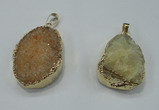 NGP1025 25*35mm - 35*45mm freeform druzy agate beads pendant