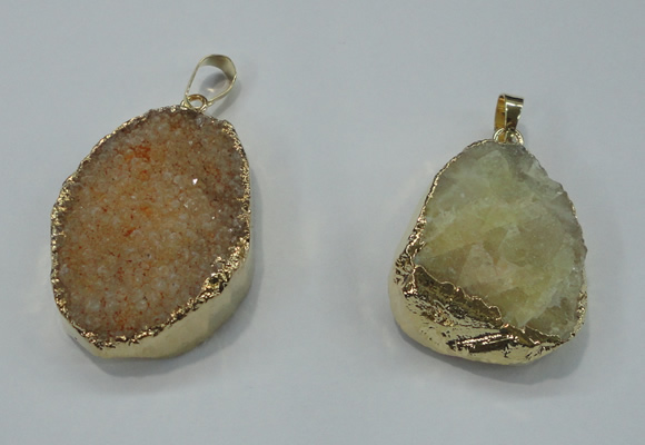 NGP1025 25*35mm - 35*45mm freeform druzy agate beads pendant