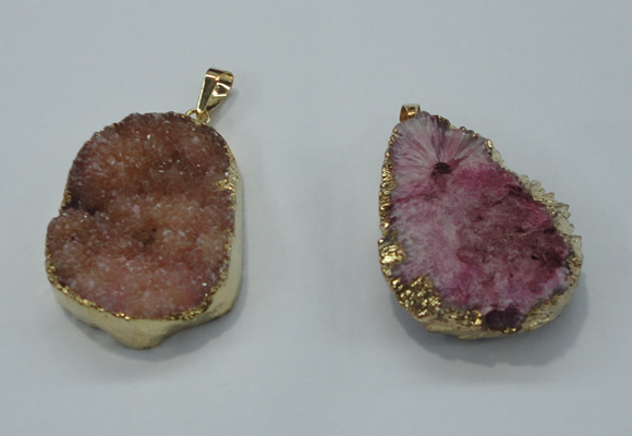 NGP1026 25*35mm - 35*45mm freeform druzy agate beads pendant