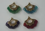 NGP1074 8*25*28mm agate gemstone pendants with brass setting