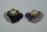 NGP1077 8*40*50mm amethyst gemstone pendants with brass setting