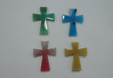 NGP1080 32*42mm cross agate gemstone pendants wholesale