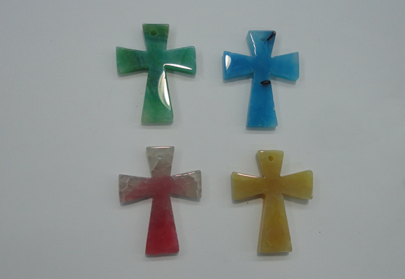 NGP1080 32*42mm cross agate gemstone pendants wholesale