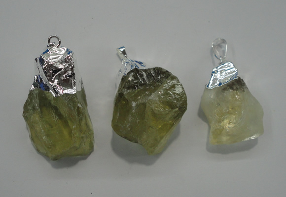 NGP1086 20*30mm - 25*50mm nuggets yellow quartz pendants