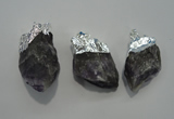 NGP1087 20*30mm - 25*50mm nuggets amethyst gemstone pendants