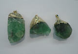 NGP1088 20*30mm - 25*50mm nuggets green fluorite pendants