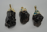 NGP1089 20*30mm - 25*50mm nuggets smoky quartz pendants