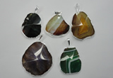 NGP1101 25*35 - 40*50mm freeform druzy agate pendants with brass setting