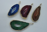 NGP1118 30*45 - 40*60mm freeform druzy agate pendants with brass setting