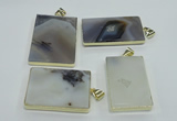 NGP1155 25*35mm - 40*50mm freeform agate pendants with brass setting