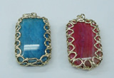 NGP1161 35*60mm freeform agate pendants with brass setting