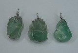 NGP1293 18*30mm – 25*35mm nuggets green fluorite pendants