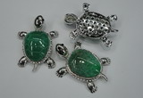 NGP1297 43*60mm tortoise agate pendants with crystal pave alloy settings