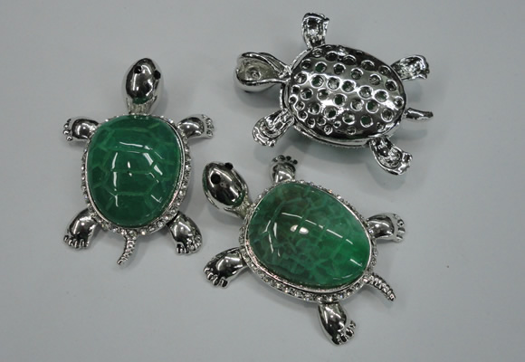 NGP1297 43*60mm tortoise agate pendants with crystal pave alloy settings