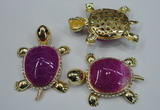 NGP1303 43*60mm tortoise agate pendants with crystal pave alloy settings