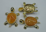 NGP1304 43*60mm tortoise agate pendants with crystal pave alloy settings