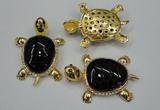 NGP1308 43*60mm tortoise agate pendants with crystal pave alloy settings