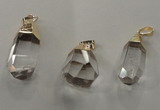 NGP1357 15*30mm - 20*35mm faceted nuggets white crystal pendants