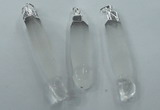 NGP1358 10*45mm - 15*75mm carved white crystal pendants