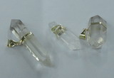 NGP1361 12*35mm - 16*55mm faceted nuggets white crystal pendants