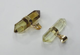 NGP1363 7*35mm - 11*30mm faceted nuggets lemon quartz pendants