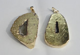 NGP1386 35*40mm - 40*50mm freeform plated druzy agate pendants