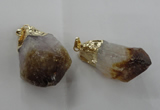 NGP1388 18*35mm - 20*50mm nuggets citrine gemstone pendants