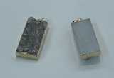 NGP1408 15*30mm - 18*35mm rectangle druzy amethyst pendants wholesale