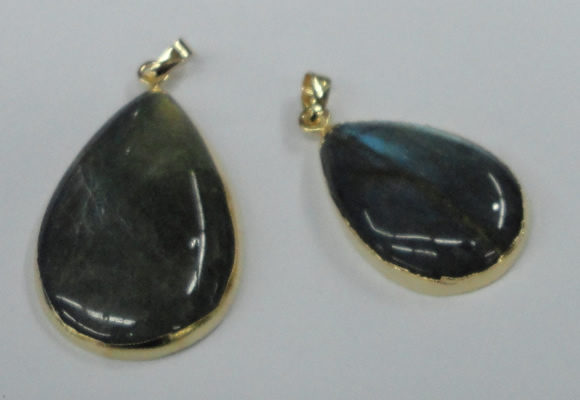 NGP1409 22*30mm - 25*35mm flat teardrop labradorite pendants wholesale