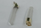 NGP1420 9*50mm - 11*60mm stick white crystal gemstone pendants