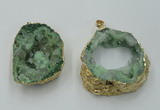 NGP1421 30*40mm - 45*55mm freeform plated druzy agate pendants