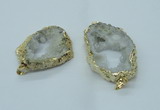 NGP1422 35*45mm - 45*55mm freeform plated druzy agate pendants