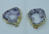 NGP1423 30*45mm - 45*55mm freeform plated druzy agate pendants